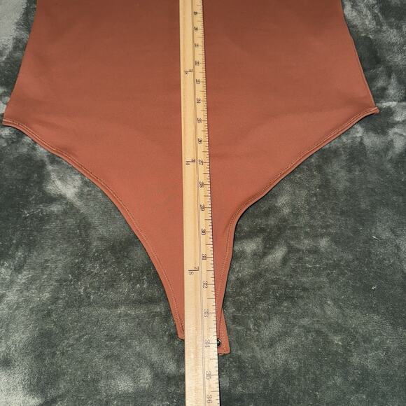 Abercrombie & Fitch Soft A&F Collection Rust Brown Bodysuit Top Women's Size L - Picture 5 of 9